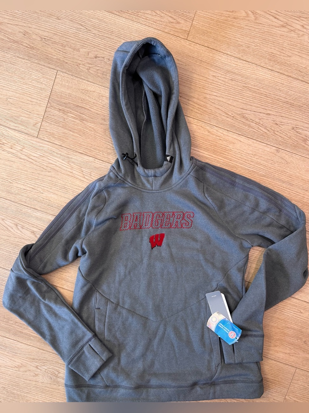 Officially licensed adidas Wisconsin Badgers hoodie